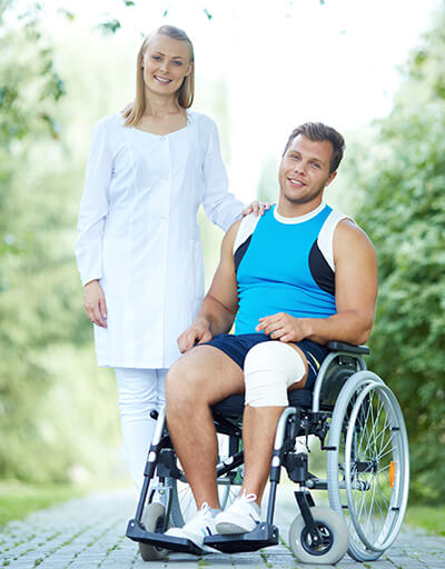 young man in wheelchair