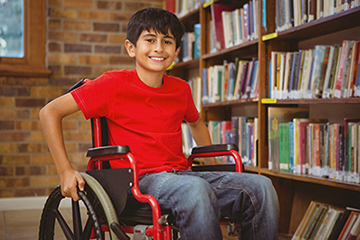 Student in wheelchair